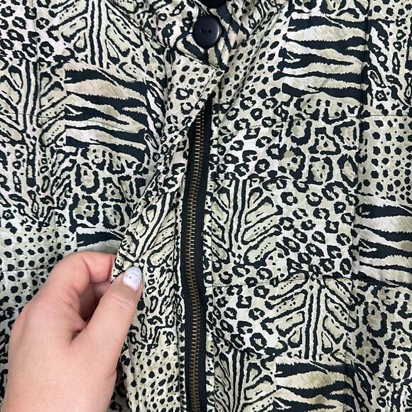 Anna And Frank Vintage Silk Animal Print Puffer Quilted Jacket Size S - Picture 4 of 10